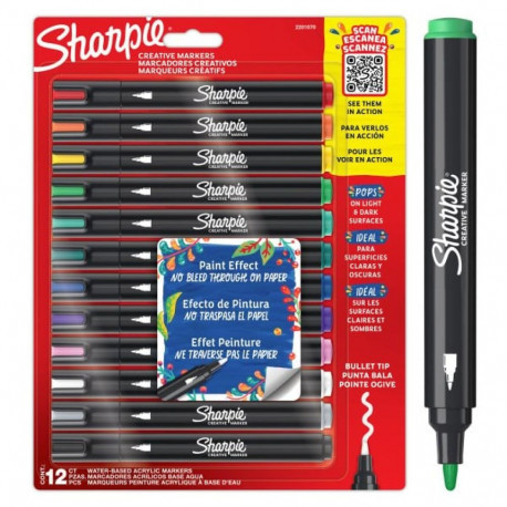Sharpie Creative Marker Acrylic Paint Pens - 12 pcs.
