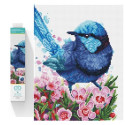 Diamond Embroidery Diamond Dotz Diamond Mosaic Blue Bird in Flowers Splendid Fairy Wren 35x43cm DQ10