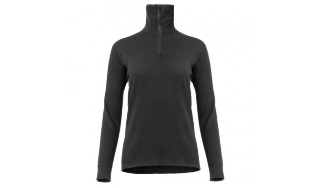 Wo WoolTerry Polo w/zip Jet Black - L