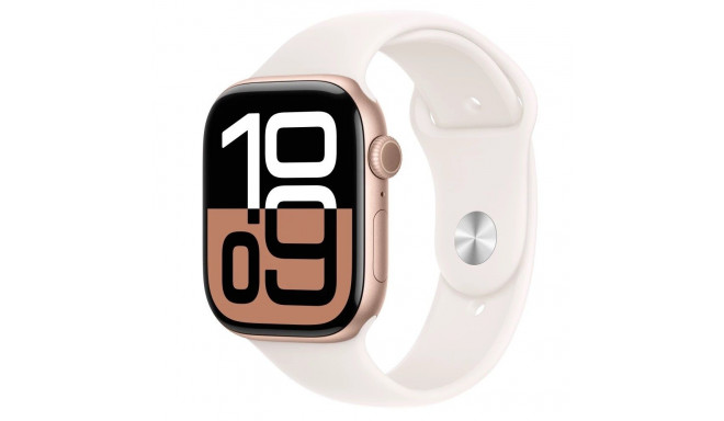 Watch Series 10 GPS + Cellular 46 mm Rose Gold Aluminium Case with Light Blush Sport Band - M/L