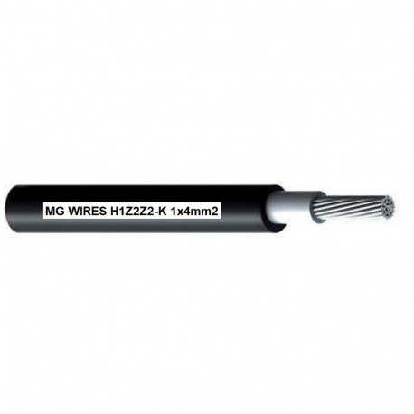 Photovoltaic cable // MG Wires // 1x4mm2, 0,6/1kV black H1Z2Z2-K-4mm2 BK, package 50m