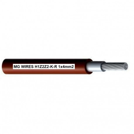 Photovoltaic cable // MG Wires // 1x4mm2, 0,6/1kV red H1Z2Z2-K-R-4mm2 RD, package 100m