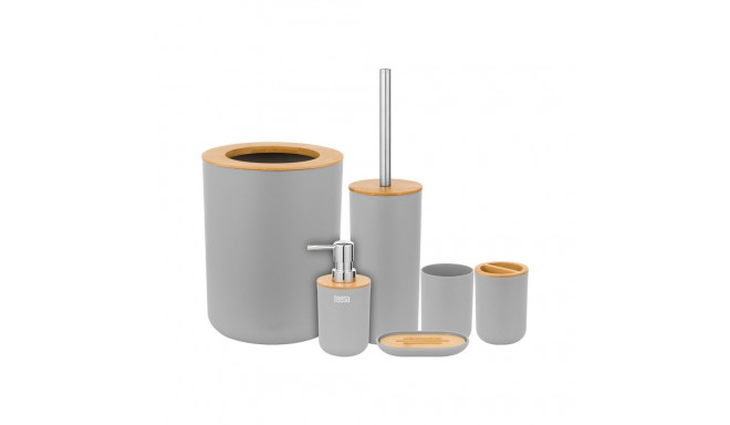 Bathroom accessory set (6 pcs) grey