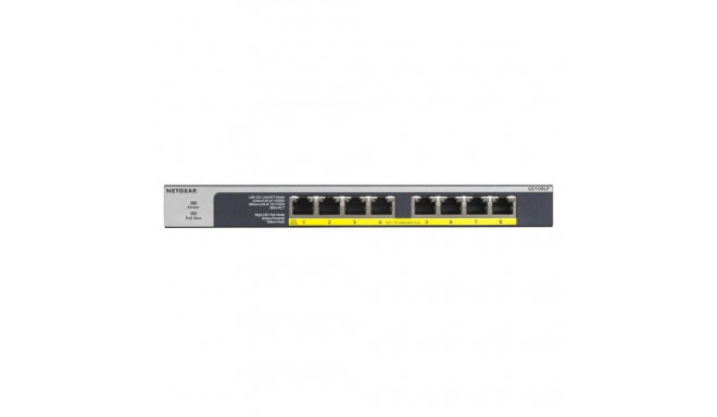 NETGEAR GS108LP Unmanaged Gigabit Ethernet (10/100/1000) Power over Ethernet (PoE) 1U Black, Grey