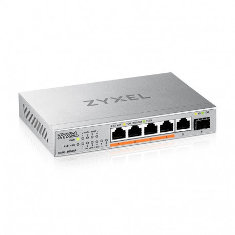Zyxel XMG-105HP haldamata 2.5G Ethernet (100/1000/2500) Power over Ethernet (PoE) hõbedane