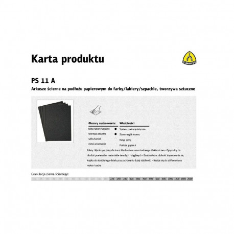 Klingspor veekindel lihvpaber P1500 PS11A, 50 tk
