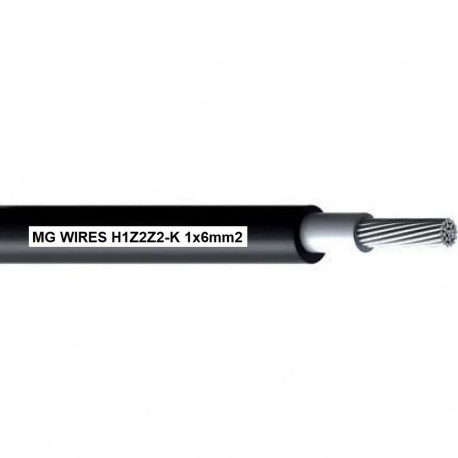 MG Wires päikesepaneeli kaabel H1Z2Z2-K-6mm2 BK 1x6mm2 0.6/1kV 50m pakk, must