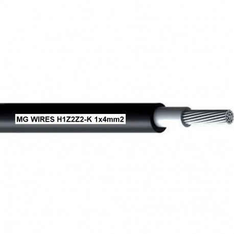 Photovoltaic kaabel // MG Wires // 1x4mm2, 0.6/1kV must H1Z2Z2-K-4mm2 BK, 500m rull