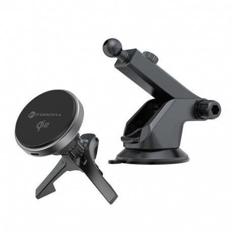 Magnetic car phone holder compatible with Magsafe Forcell F-Grip Rapid Charge Qi2 15W windshield / d