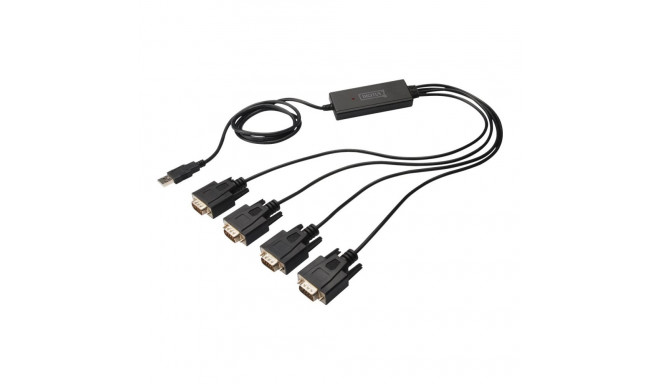 USB 2.0 kaabel 4xRS232-le, must