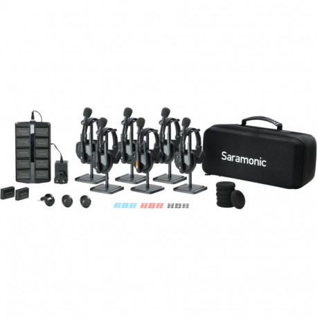 Saramonic interkom-süsteem WiTalk9 WT6S 6 inimesele täisdupleks 1.9GHz juhtmevaba kandekohvriga