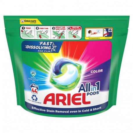 Ariel värvilise pesu kapslid 44 tk L