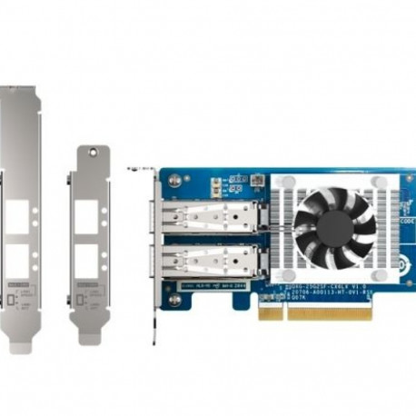 The QNAP QXG-25G2SF-CX6 is a high-performance Dual-port 25GbE SFP28 network expansi