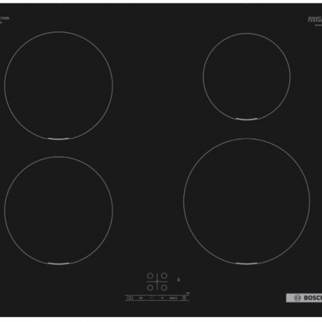 The Bosch Series 4 PUE611BB5D is a 60cm frameless induction cooktop known for its e