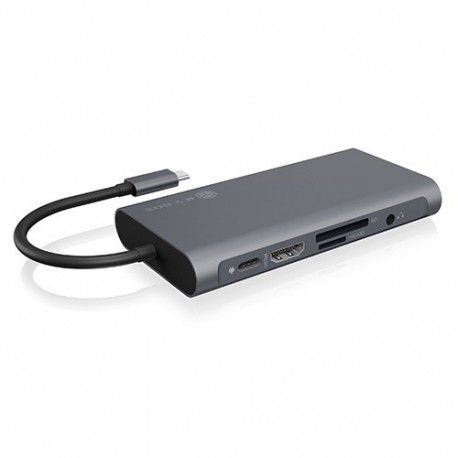 The ICY BOX IB-DK4040-CPD is a compact USB Type-C multi-port docking station design