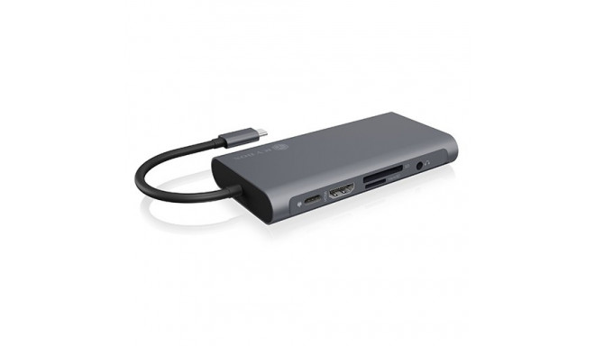The ICY BOX IB-DK4040-CPD is a compact USB Type-C multi-port docking station design