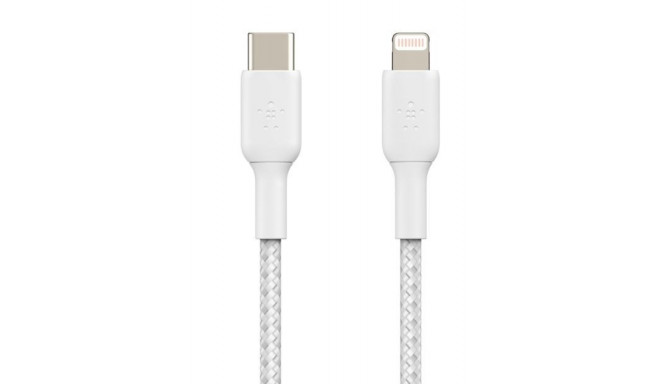 Cable Braided usb-c lgihtnint 1m white