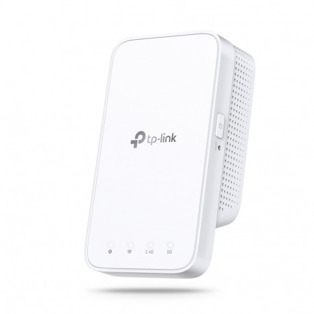 The TP-Link RE300 AC1200 Mesh Wi-Fi Range Extender is a dual-band signal booster de