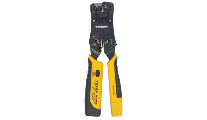 Modular plug crimping tool RJ11/RJ12/RJ22/RJ4 with a wiring tester