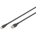 "Digitus USB-A > USB-C 2.0 (ST-ST) 2m Ladekabel Silikon 60W Schwarz"