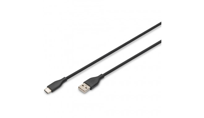 "Digitus USB-A > USB-C 2.0 (ST-ST) 2m Ladekabel Silikon 60W Schwarz"