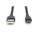 "Digitus USB-A > USB-C 2.0 (ST-ST) 1m Ladekabel Silikon 60W Schwarz"