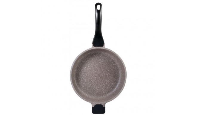 K2 die cast aluminium deep fry pan with GREBLON 5layer granitec in brown color  coating 28x6.2cm