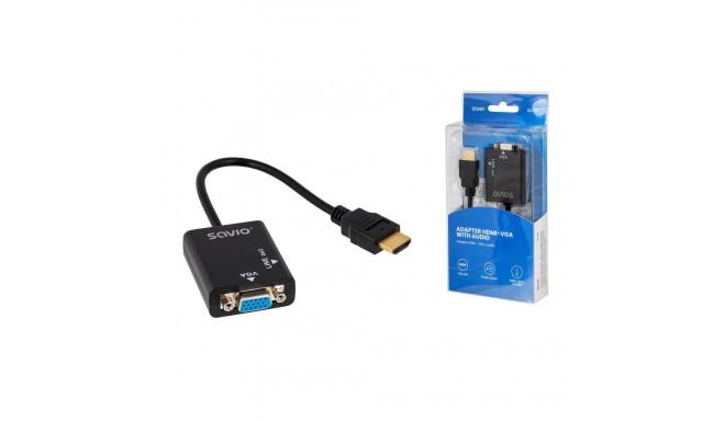 Savio CL-23 videoadapter 0,5 m VGA (D-Sub) HDMI Type A (standard) must