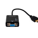 Savio CL-23 videokaabli adapter 0,5 m VGA (D-Sub) HDMI Tüüp A (Standard) Must