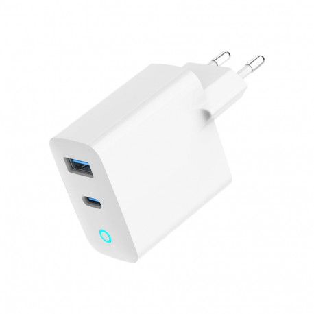 GEMBIRD USB-kiirlaadija 2-port 65W GaN LED, valge