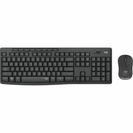 Klaviatuur ja Juhtmevaba Hiir Logitech MK295 Prantsuse Must Hall AZERTY