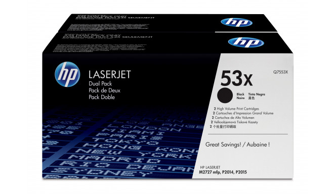 "HP Toner 53X Q7553XD Schwarz Doppelpack je 7.000 Seiten"