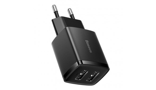 Baseus Compact charger 2x USB 10.5W Black