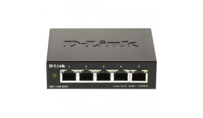 D-link Smart Managed Switch DGS-1100-05V2/E Managed L2, Rackmountable, 1 Gbps (RJ-45) ports quantity