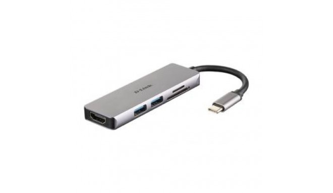 D-link 5-in-1 USB-C Hub with HDMI and SD/microSD Card Reader DUB-M530 0.11 m