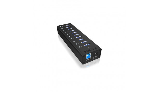 Raidsonic 10 port USB 3.0 Hub Icy Box IB-AC6110 Black