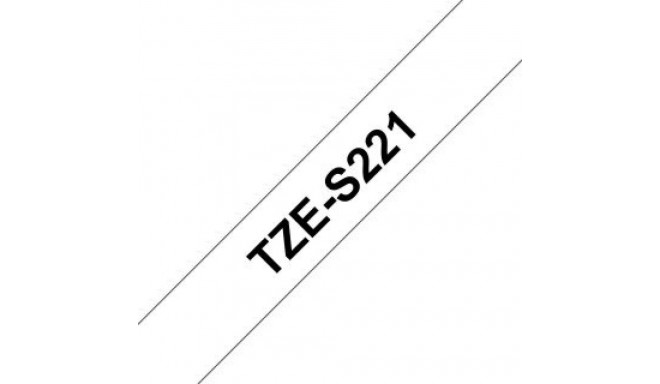 Brother TZe-S221 Strong Adhesive Laminated Tape Black on White, TZe, 8 m, 9 mm