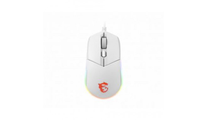 MSI Clutch GM11 Optical, RGB LED light, White, Gaming Mouse, 1000 Hz