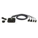 ATEN CS22HF-AT 2-Port USB FHD HDMI Cable KVM Switch, Black