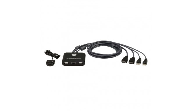 ATEN CS22HF-AT 2-porti USB FHD HDMI kaabel KVM-lüliti, must