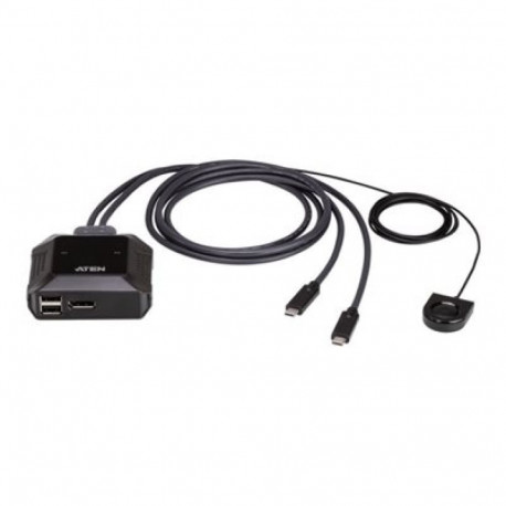 Aten US3312 2-Port USB-C 4K DisplayPort KVM Switch with Remote Port Selector | Aten | 2-Port USB-C 4