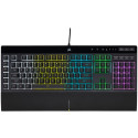Corsair K55 RGB PRO mänguklaviatuur, RGB LED - must