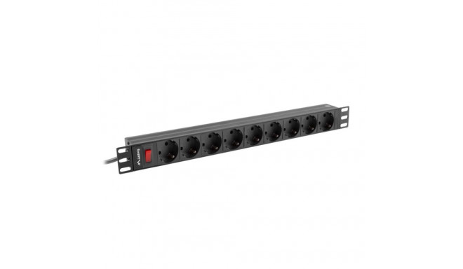 Lanberg PDU 19" 1U 16A 9xSchuko 3m, must