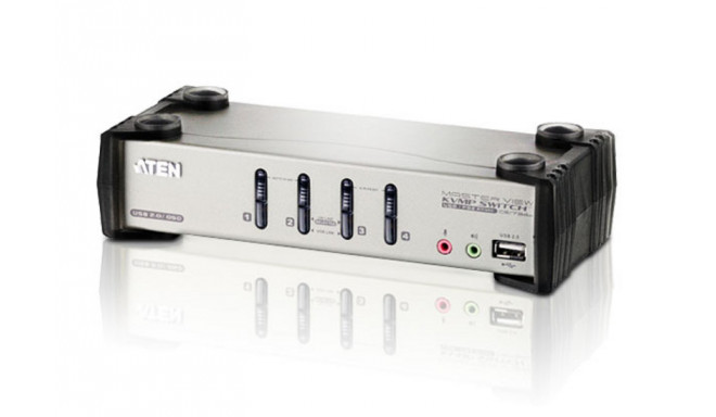 ATEN 4-Port USB - PS/2 VGA KVM Switch with Audio &amp; USB 2.0 Hub (KVM Cables included)