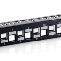 Equip 24-Port Keystone Cat.6A Shielded Patch Panel, Black