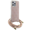 Guess GUHCP15LHC4SEP iPhone 15 Pro 6.1" pink/pink hardcase Crossbody Cord 4G Print