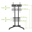 Techly Floor Trolley with Shelf Support LCD / LED / Plasma 30-65" ICA-TR6