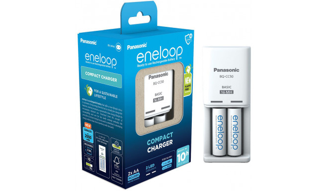 Panasonic eneloop laadija BQ-CC50 + 2x2000mAh (avatud pakend)