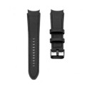 Connect 20mm Silicone Patch Leather Watch Strap (130mm M/L) Black