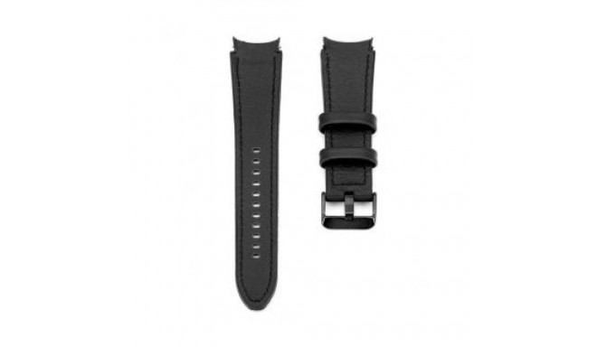 Connect 20mm Silicone Patch Leather Watch Strap (130mm M/L) Black